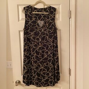 Torrid Black and Gold Sleeveless Mini Dress with Pockets and Zip Top